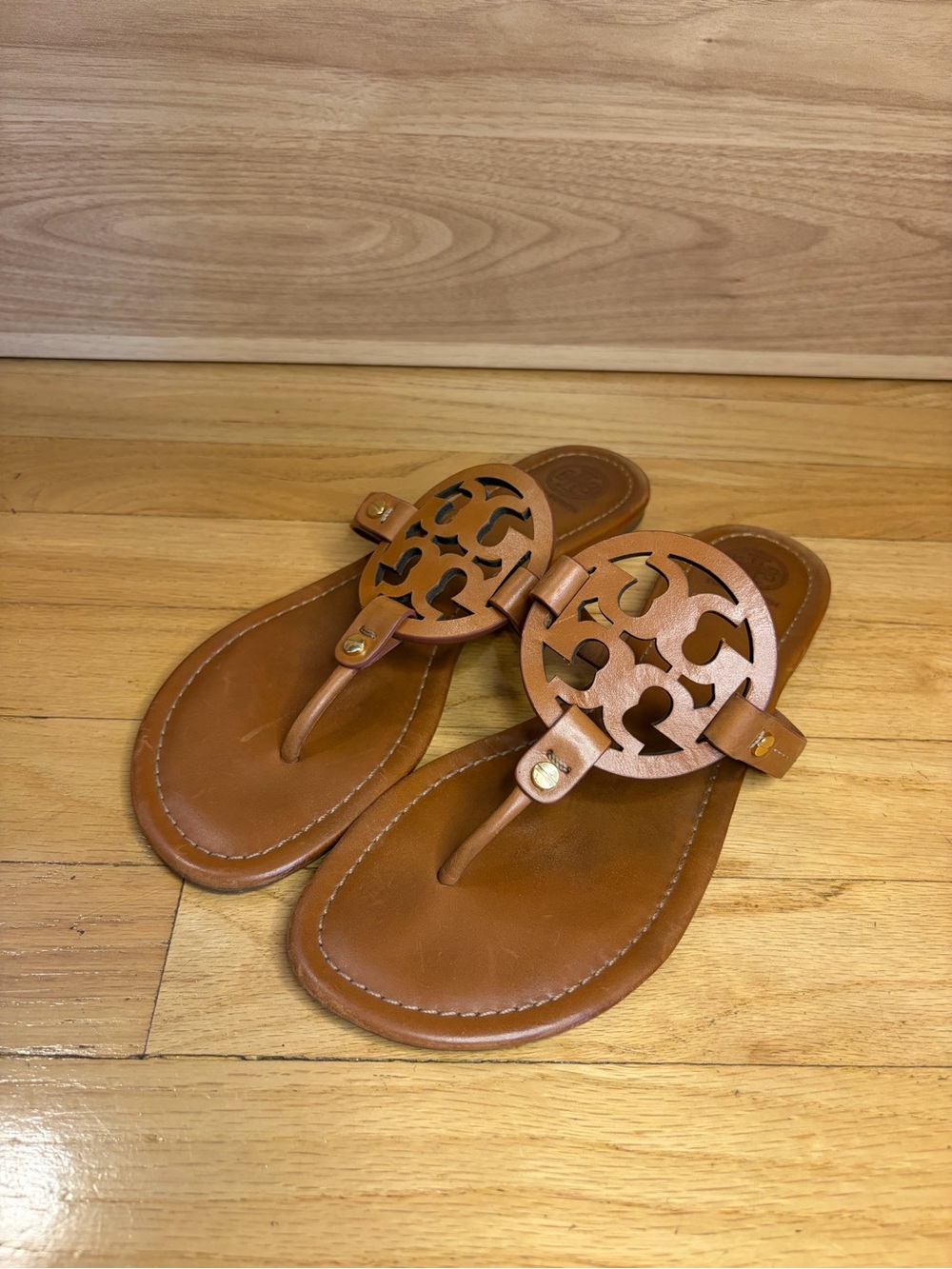 Tory Burch Miller Brown Leather Sandals - Size 9